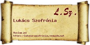 Lukács Szofrónia névjegykártya